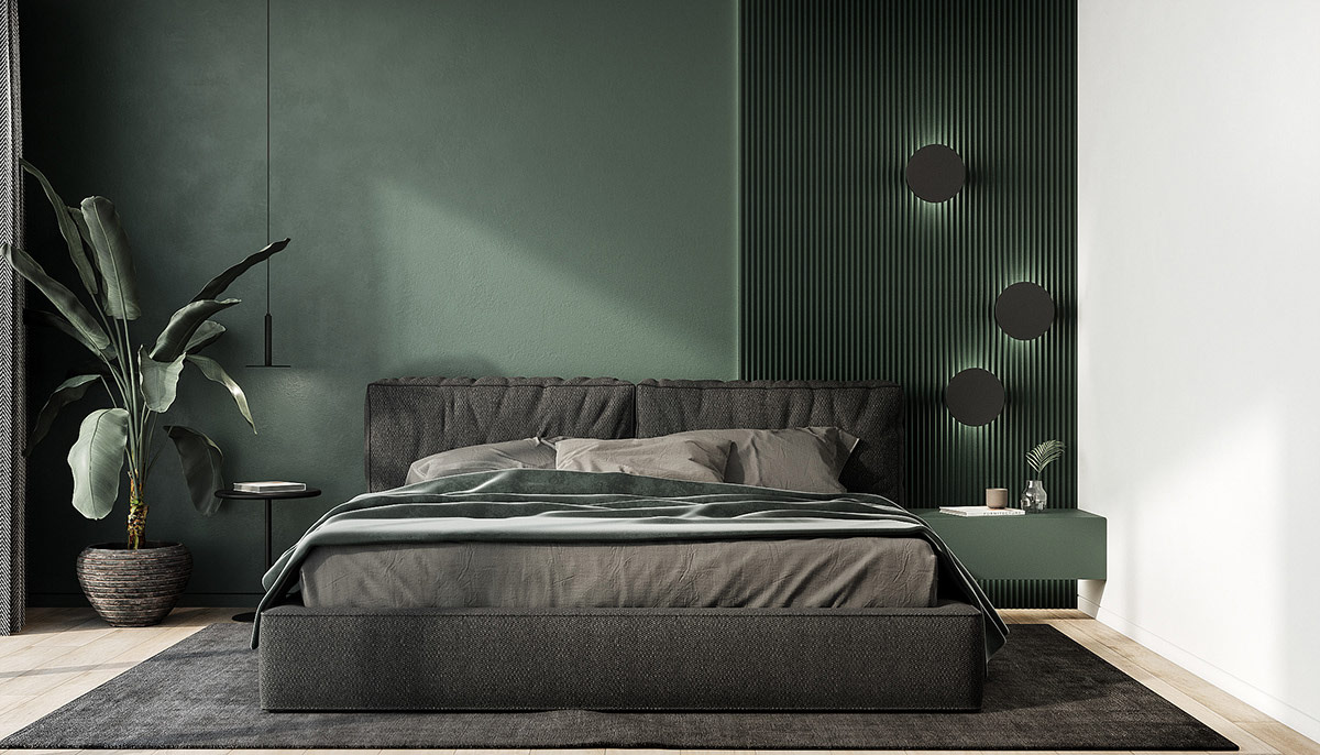Thiết kế phòng ngủ màu xanh lá cây mang ý nghĩa gì?