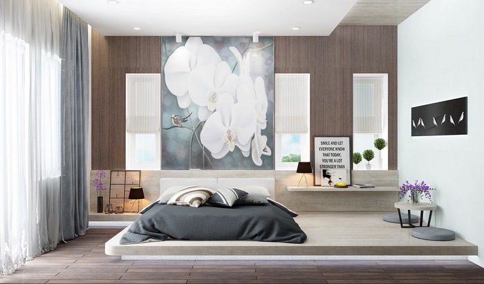 Phòng ngủ giường bệt kiểu dáng hiện đại mang đến không gian sống hoàn hảo cho mọi gia chủ