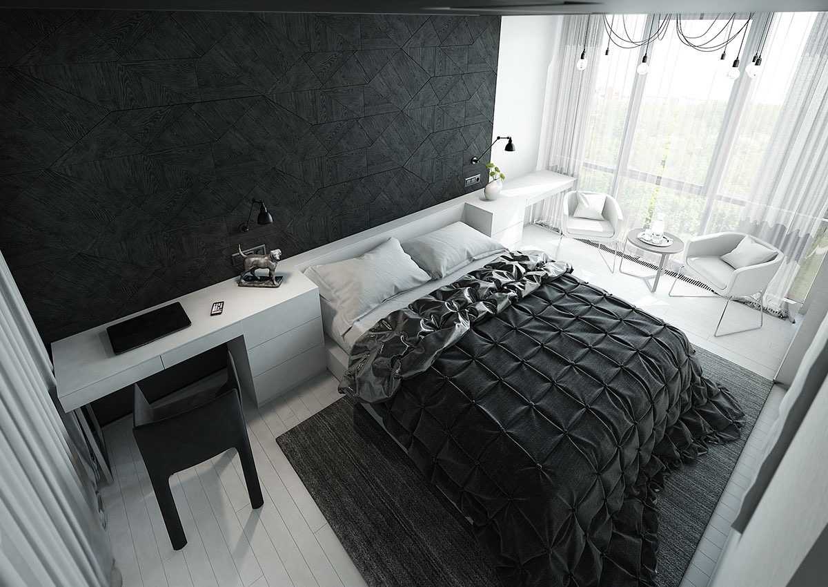 Phòng ngủ kết hợp trắng đen "kinh điển"