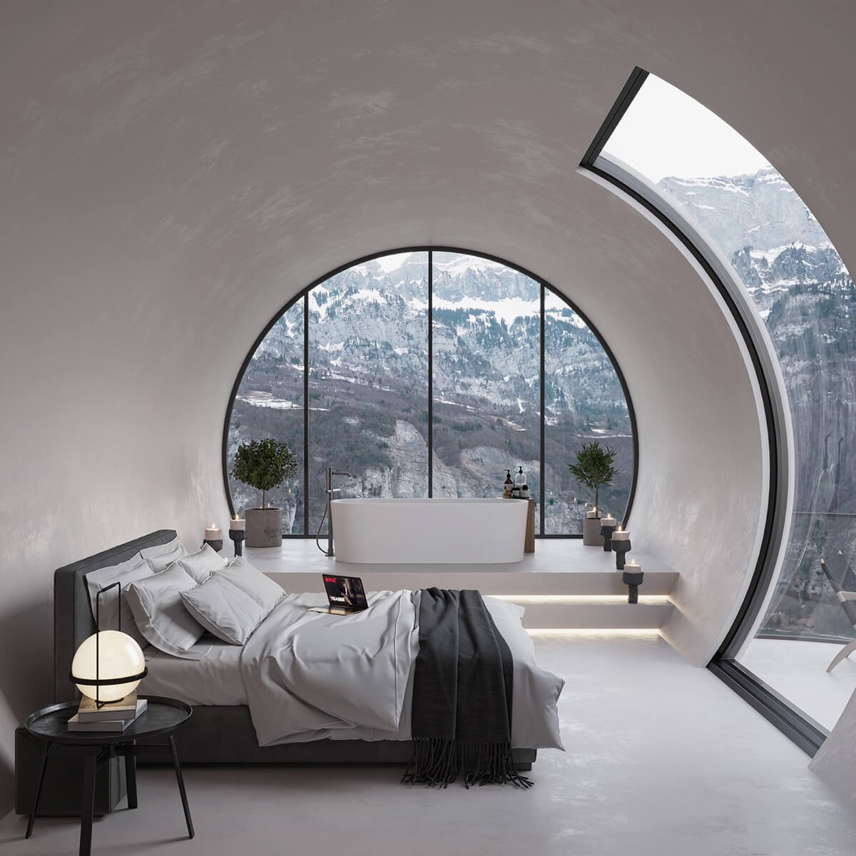 Thiết kế phòng ngủ bằng kính sẽ trở thành không gian riêng cực kỳ rộng mở