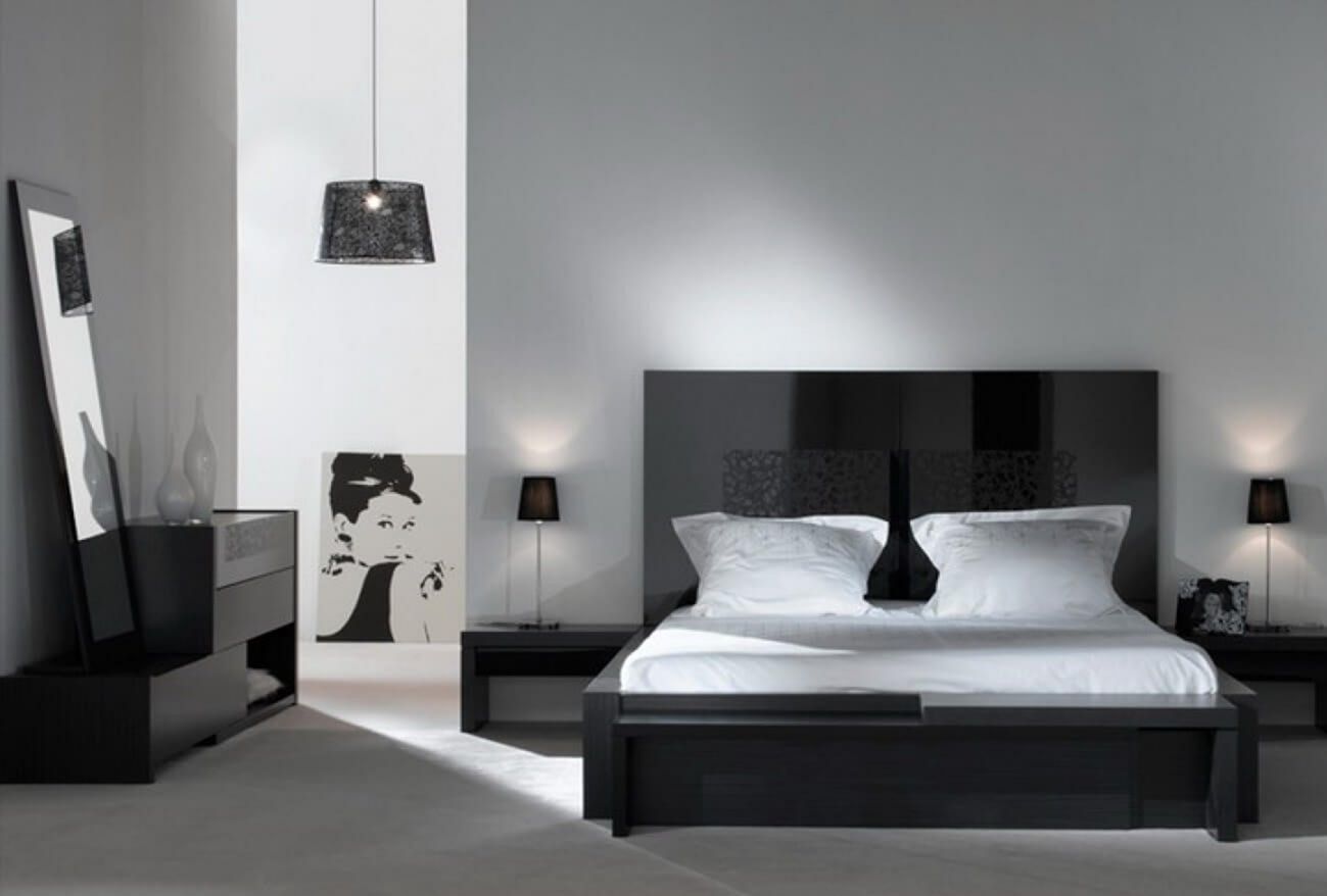 black and white bedroom for women