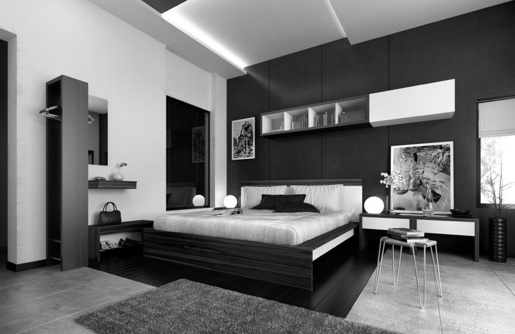 black and white bedroom for women