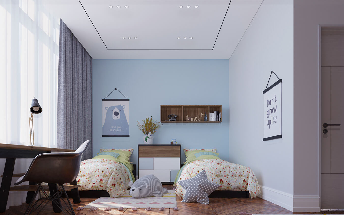 Thiết kế phòng ngủ lưu thông không khí dễ dàng