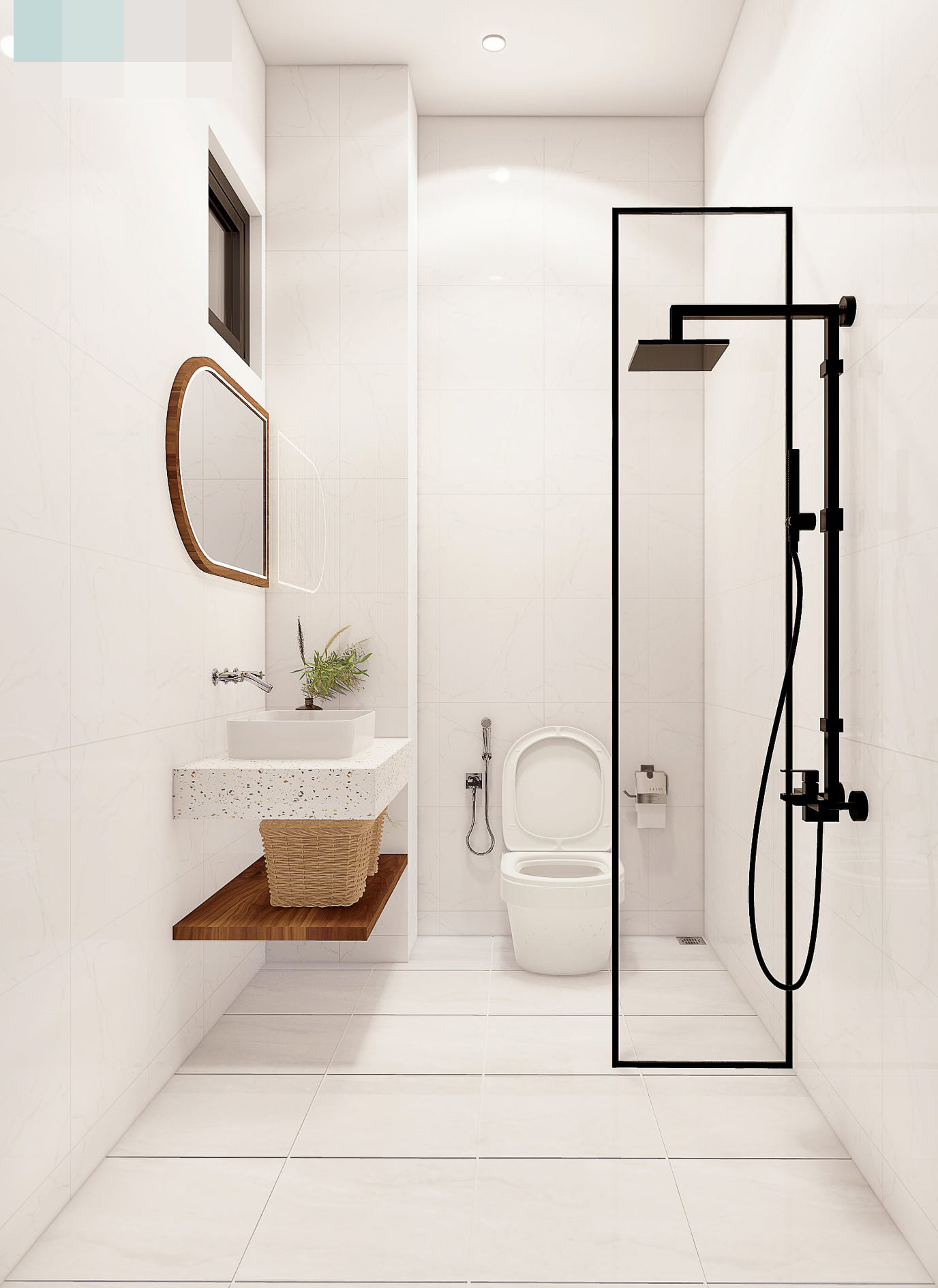 Phòng tắm mẫu thiết kế nhà ống 4x11 3 tầng 