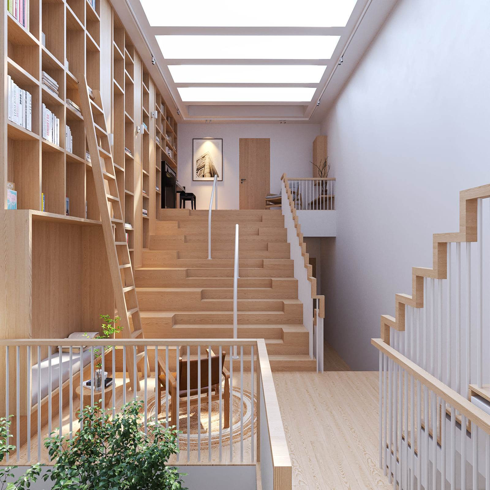 Khám phá nội thất mẫu nhà 2 tầng 1 tum 4 phòng ngủ 5x15m đẹp tươi sáng