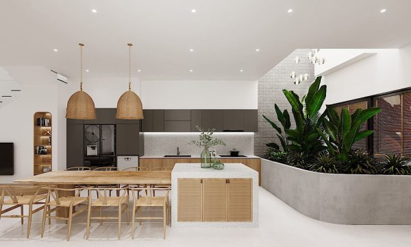 Thiết kế nội thất phòng bếp hiện đại - thô mộc siêu chill