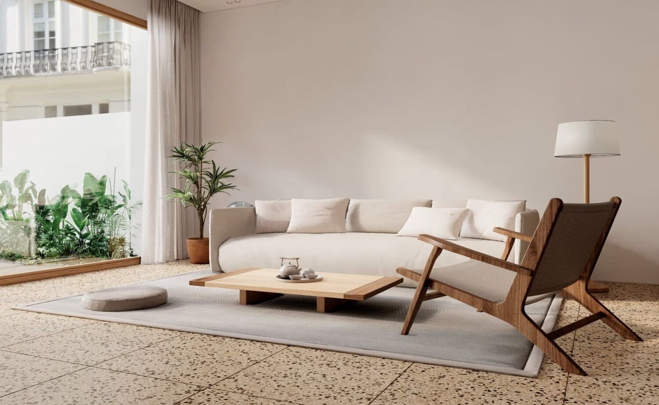 Với gam màu chủ đạo là trắng và gỗ nâu ấm áp, phòng khách của bạn sẽ tỏa sáng với sự tinh tế và thanh khiết.