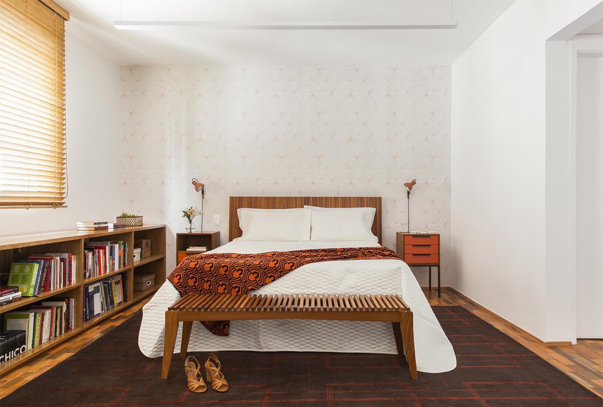 Phòng ngủ thiết kế nội thất nhà bằng gỗ đơn giản thư thái