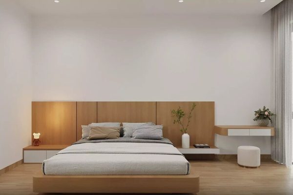 Phòng ngủ của mẫu thiết kế hiện đại giản dị nhẹ nhàng