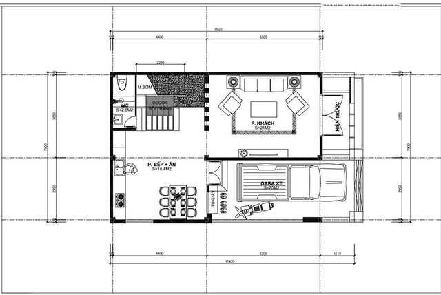 mẫu thiết kế nhà 3 tầng 7x10m