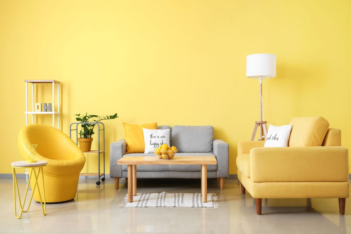 sơn tường màu vàng chanh