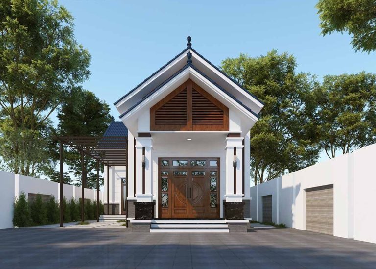 Thiết kế nhà cấp 4 5x10 có 2 phòng ngủ đẹp tiện nghi