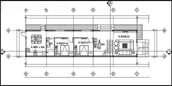 Nhà cấp 4 6x20m 3 phòng ngủ