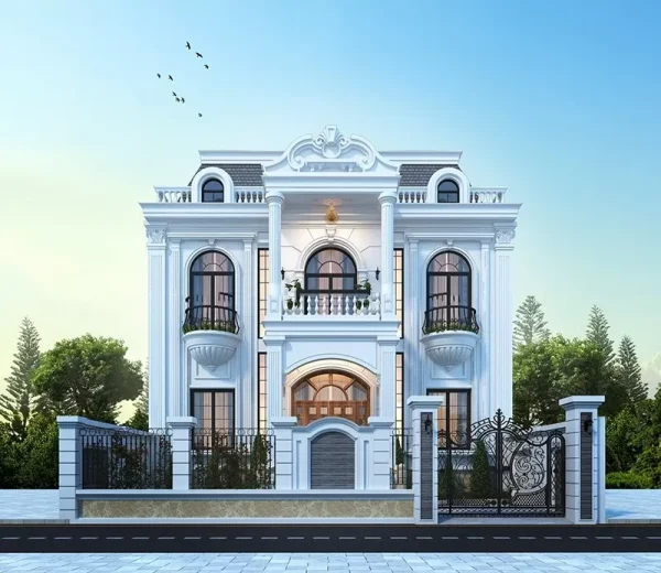 Biệt thự mini 2 tầng mái mansard