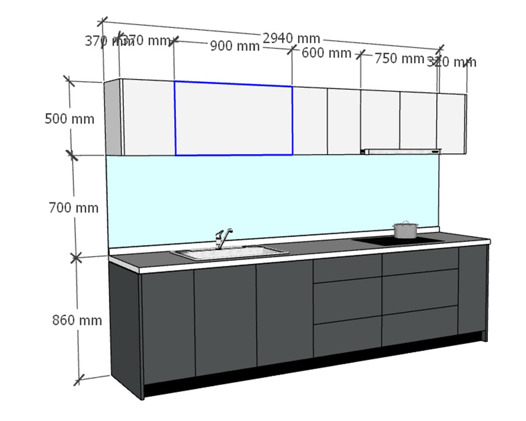 kích thước bàn bếp