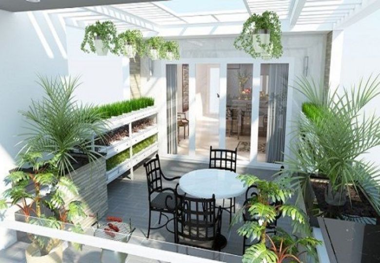 Mẫu nhà có sân thượng đẹp