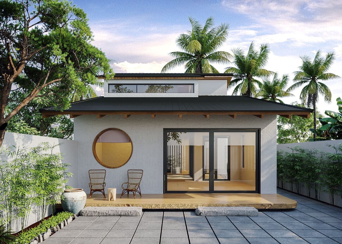 Mẫu nhà vườn đẹp ở nông thôn đơn giản
