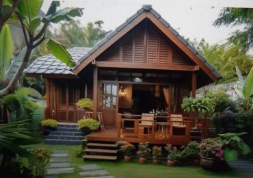 nhà gỗ sân vườn