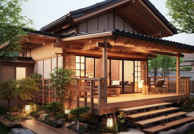 Nhà gỗ sân vườn cấp 4