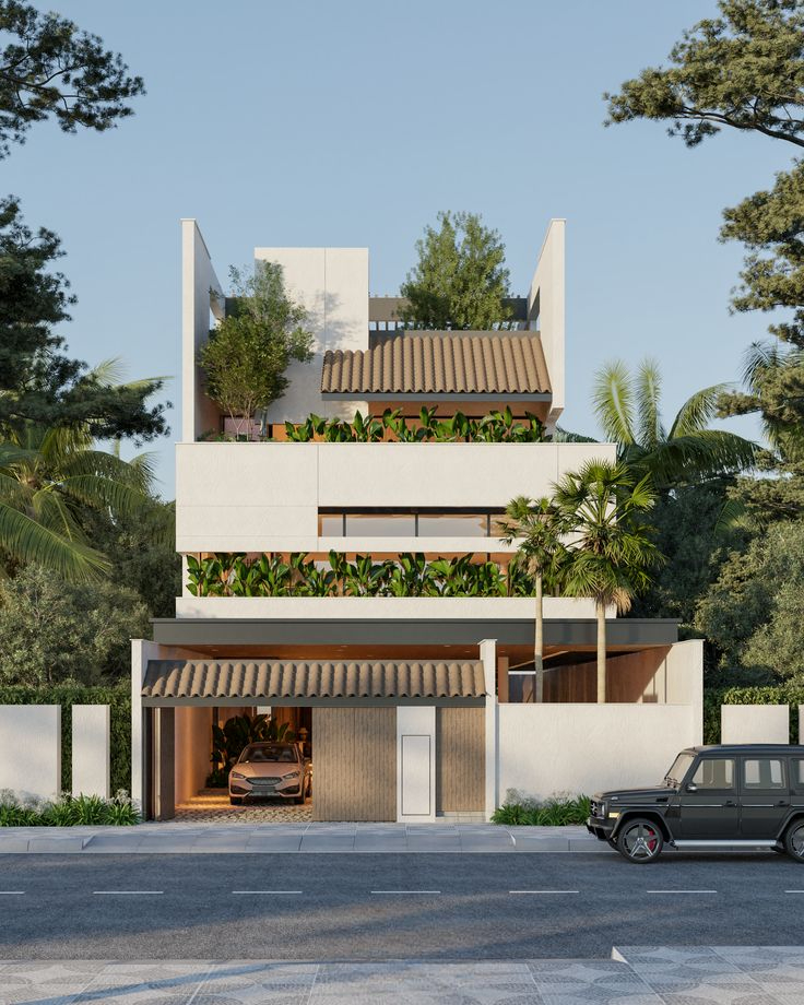 thiết kế mặt tiền nhà phố hướng tây