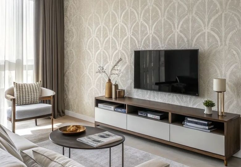Lựa chọn mẫu giấy dán tường trang trí phòng khách hợp phong thủy
