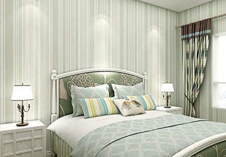 Giấy dán tường sọc dọc phong cách tối giản, tôn lên vẻ sang trọng