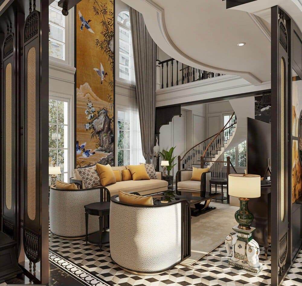 giấy dán tường indochine theo hướng nhà