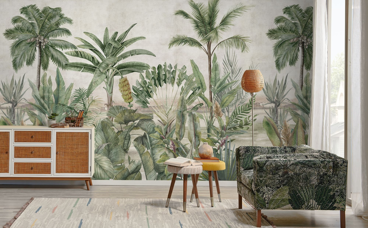 bst giấy dán tường phong cách tropical
