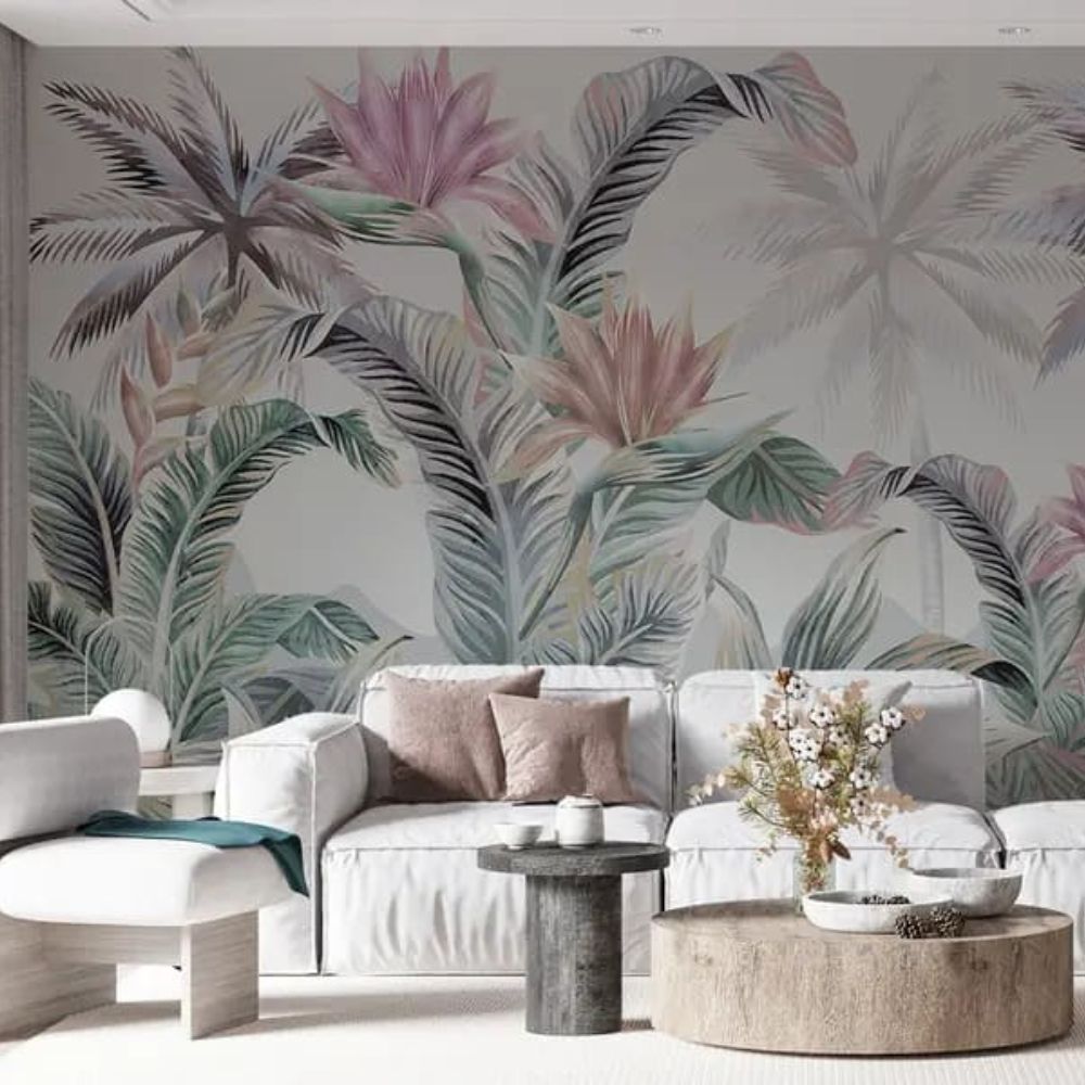 bst giấy dán tường phong cách tropical