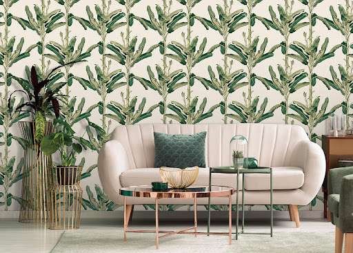 bst giấy dán tường phong cách tropical