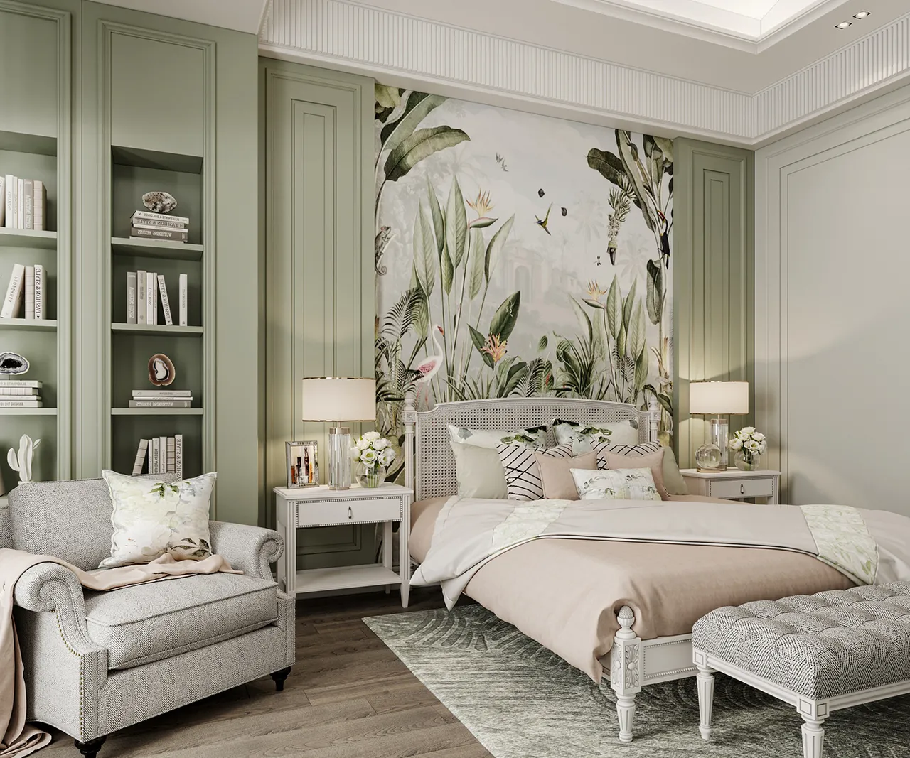 bst giấy dán tường phong cách tropical