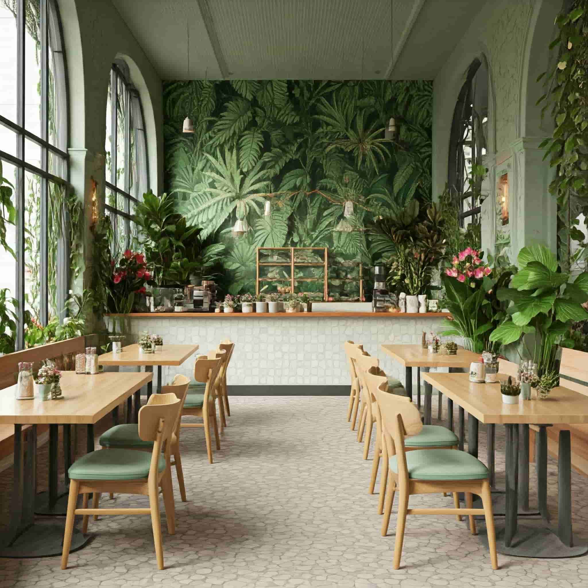 bst giấy dán tường phong cách tropical