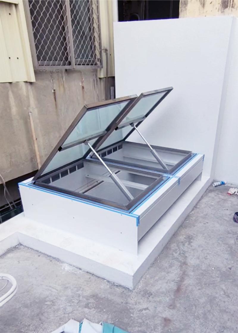 giải pháp giếng trời bị hắt mưa