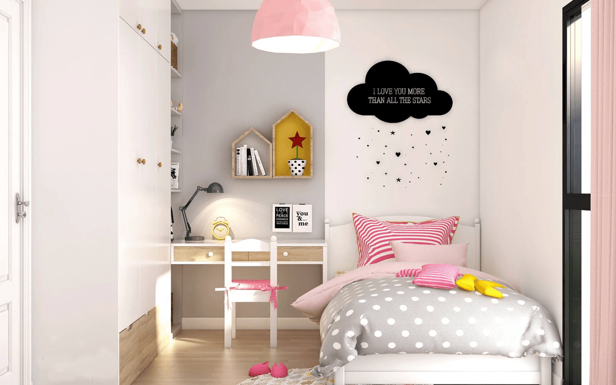 mẫu giấy dán tường phòng ngủ cho bé gái