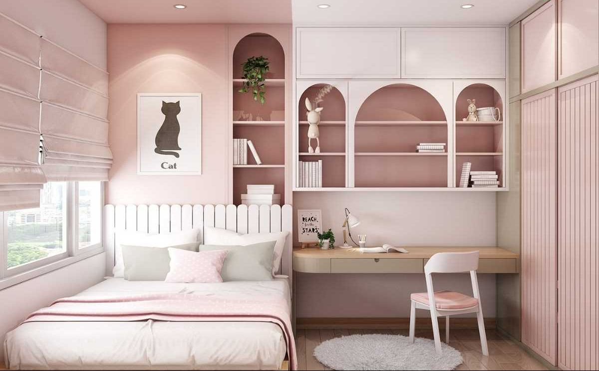 mẫu giấy dán tường phòng ngủ cho bé gái