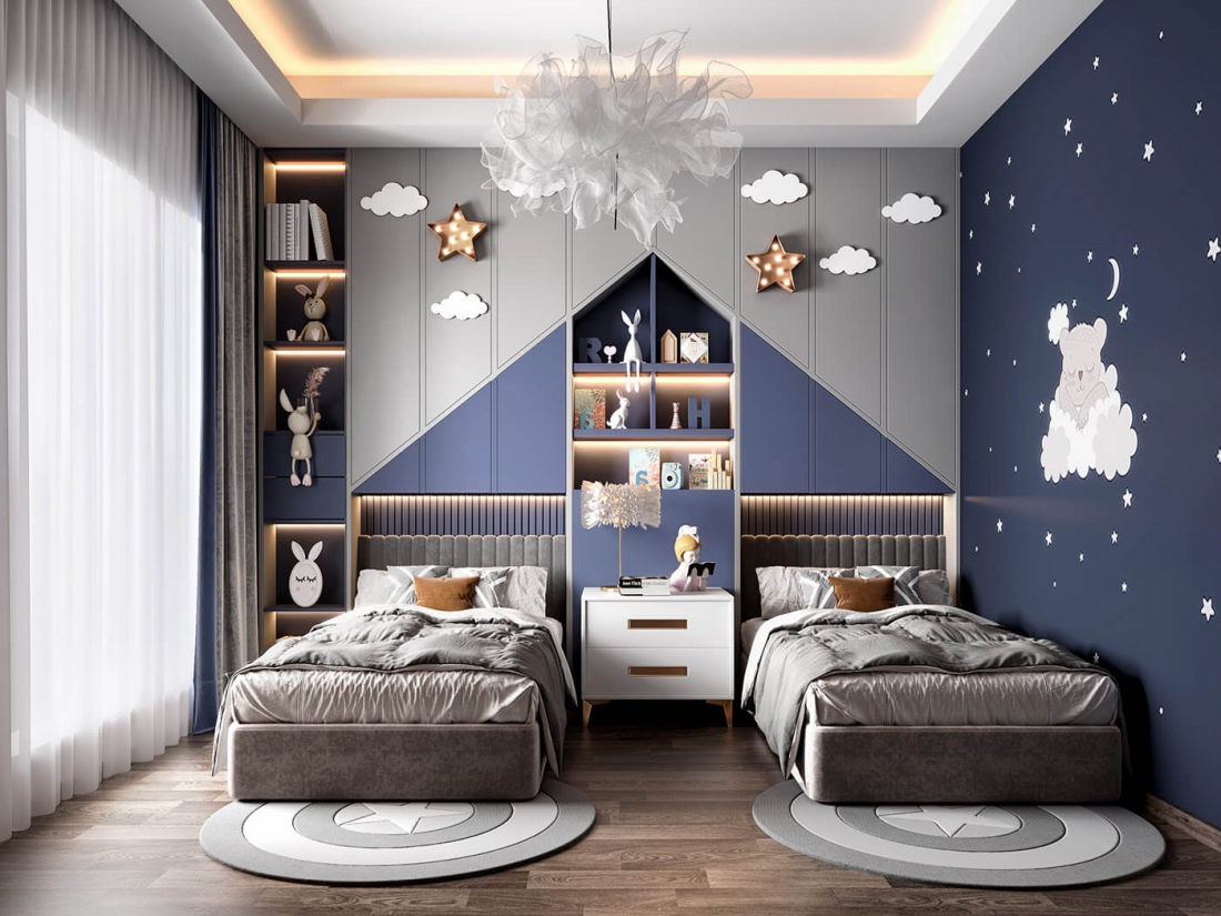 giấy dán tường phòng ngủ cho bé trai