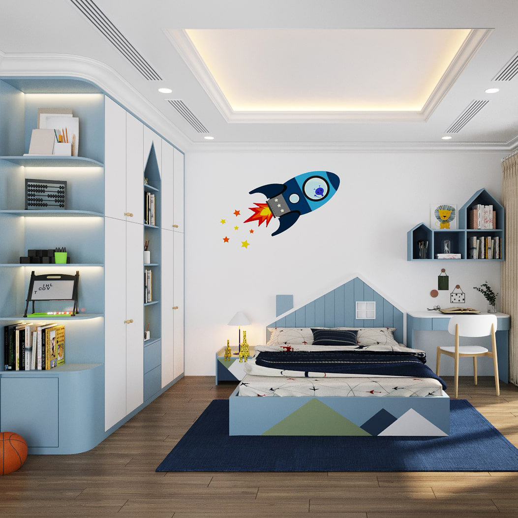 giấy dán tường phòng ngủ cho bé trai